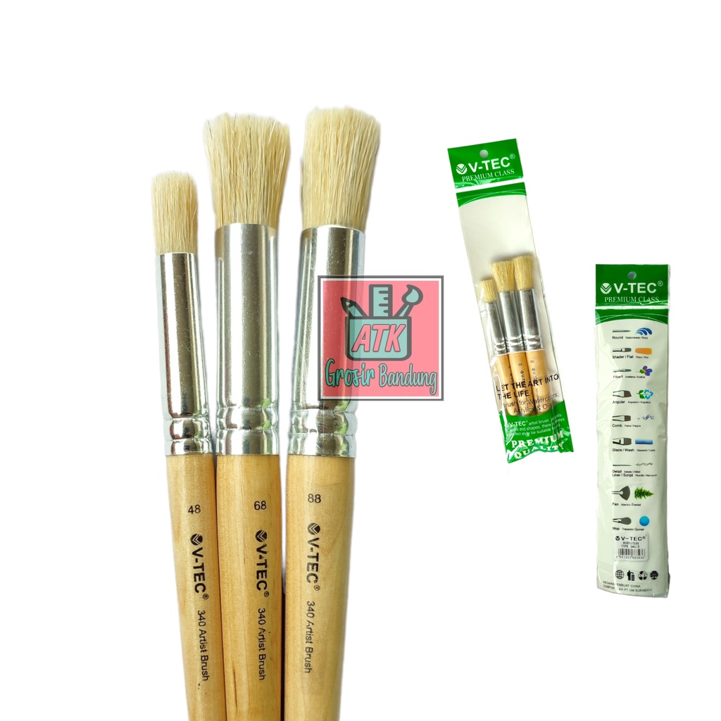 

V-Tec Artist Brush 340/3 Set 3 / Vtec Artis Kuas Bulat / Kuas Lukis 3 Ukuran – Set3 SHAGB