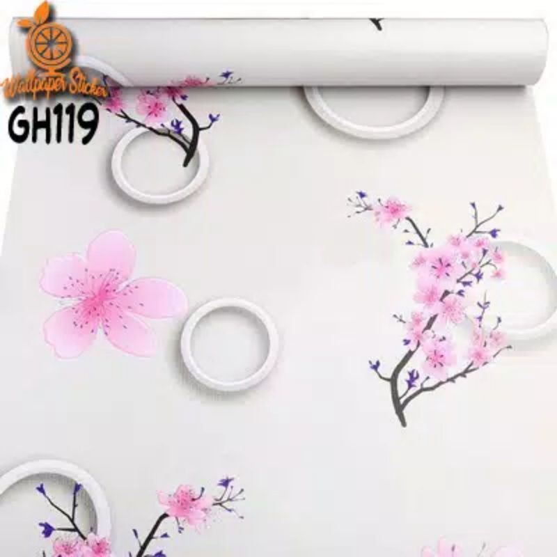 Wallpaper stiker 45*10 berkarakter premium bunga Sakura