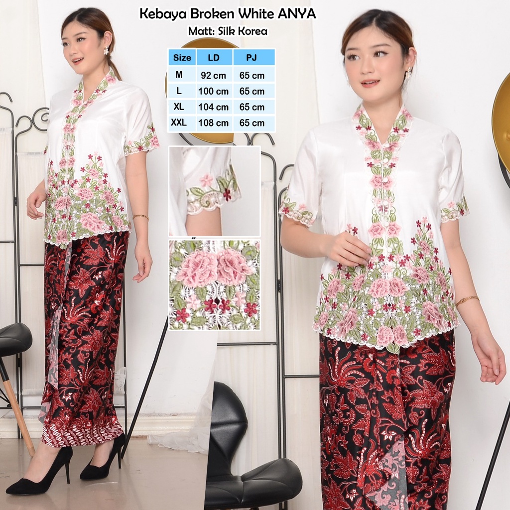 Import Kebaya Modern Tulip Bahan Silky Korea Renda