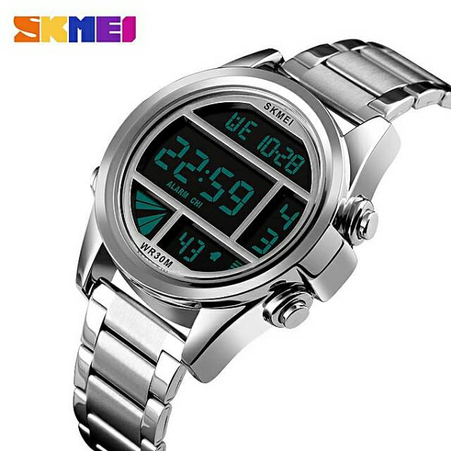 JAM TANGAN SKMEI 1448 RANTAI SILVER WATER