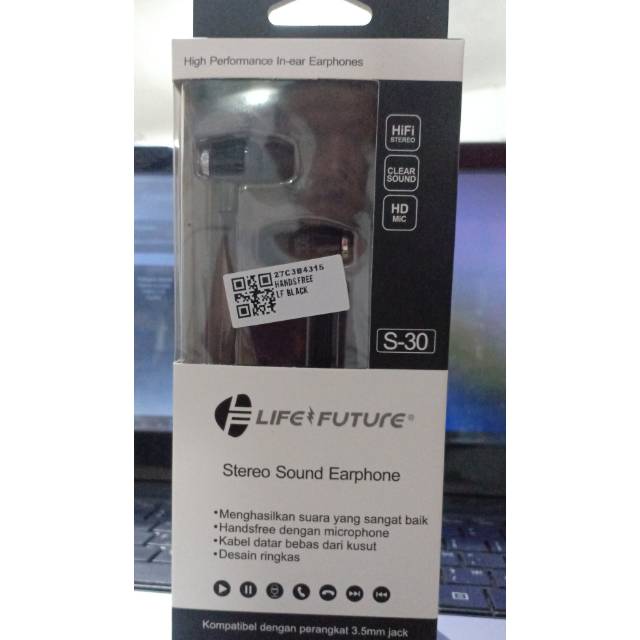 HEADSET LF/LIFE FUTURE S-30 STEREO SOUND EARPHONE