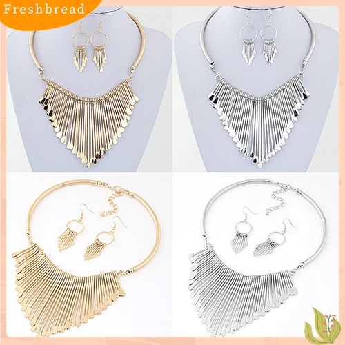 Fresh| Set Perhiasan Kalung Choker Dengan Liontin Rumbai Untuk Wanita