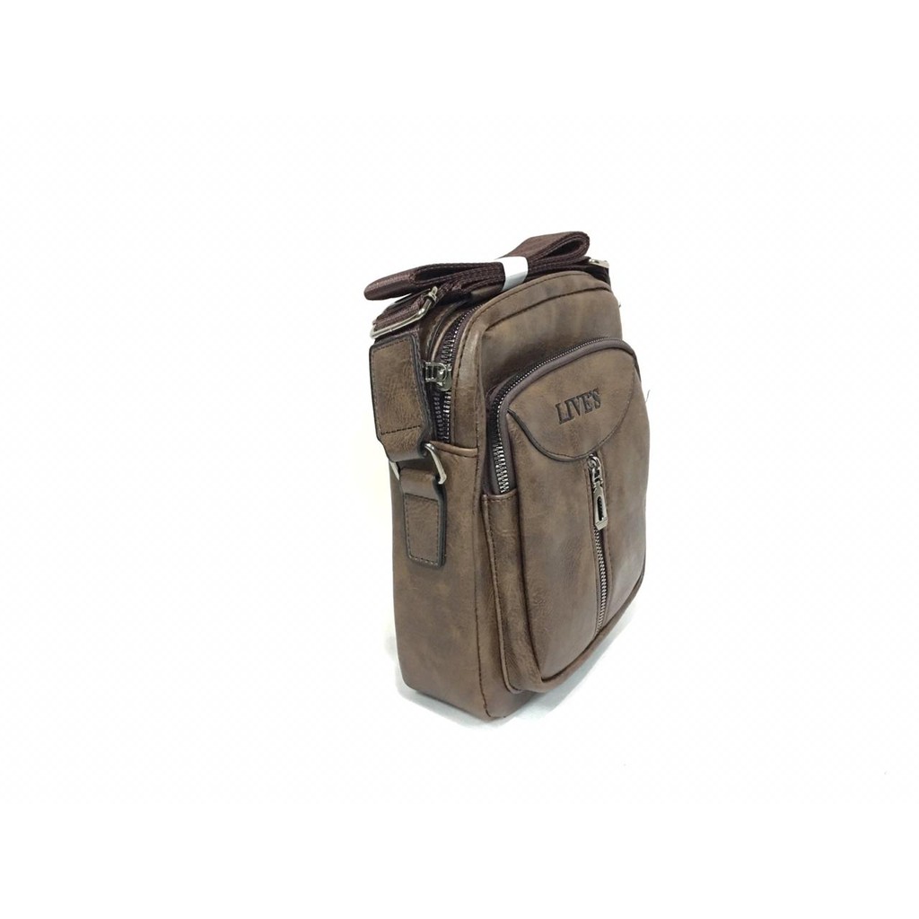 Tas Slempang Selempang Pria Laki Cowo Kulit Sling Travel Bag Impor Ori Asli PU Leather : 2 - 11