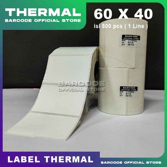 

60x40mm 1line 500pcs Gap Core1" Direct Thermal Label Sticker Barcode