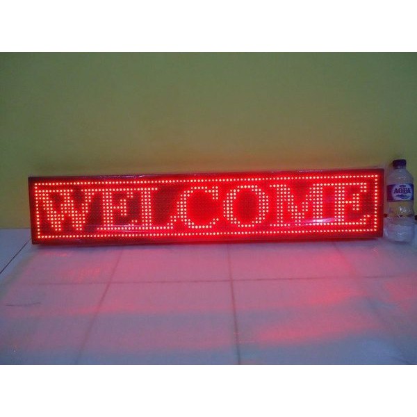 running text outdoor 1 meter x 20 cm led board text berjalan papan