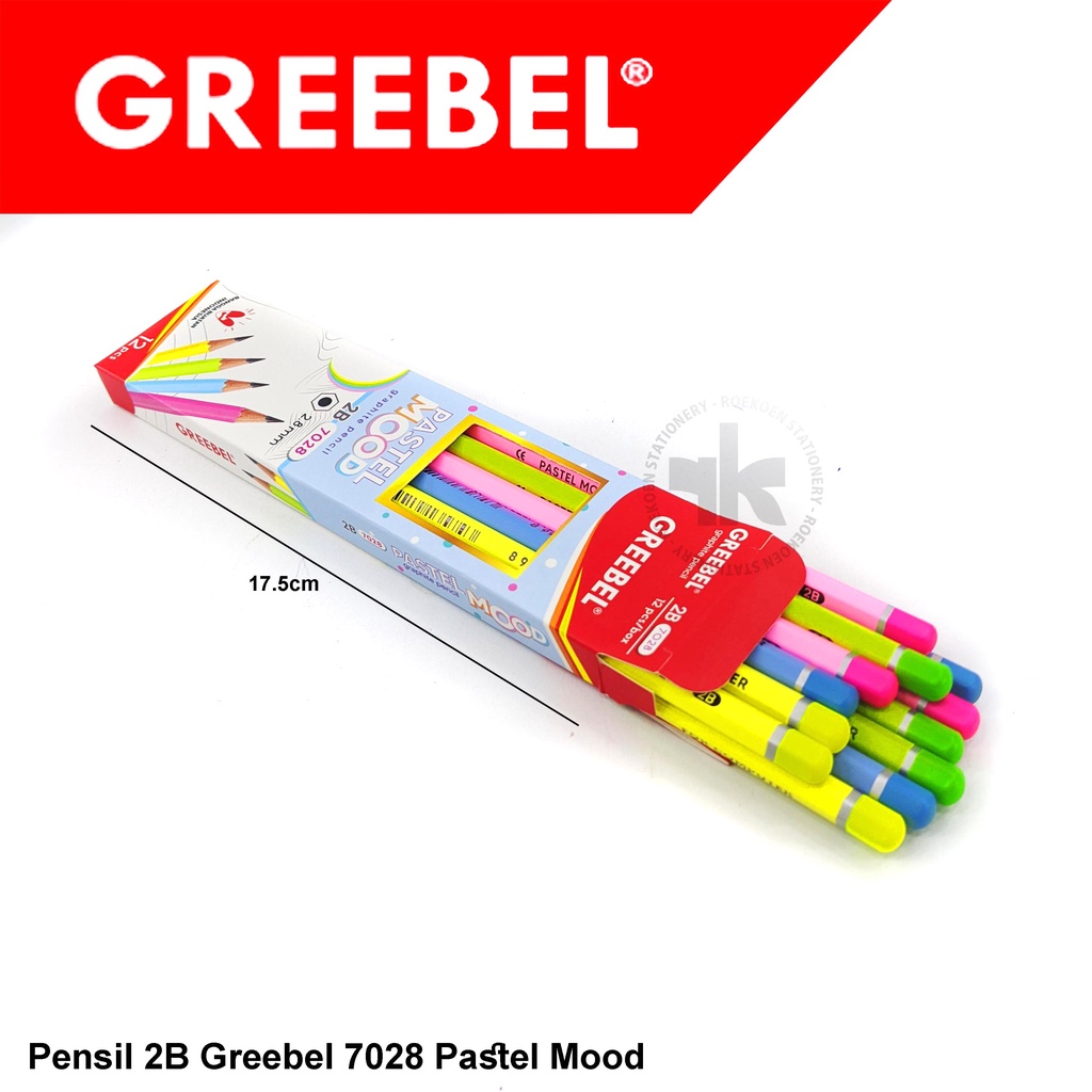 

Greebel Hexagonal Pensil 2B Polos 7028 Pastel Mood Strip Silver