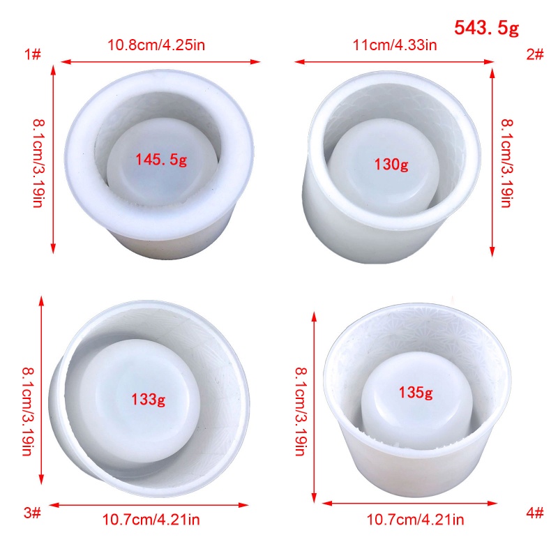 Siy Cetakan Pot Bunga Bentuk Bulat Geometris Bahan Silikon Untuk Dekorasi