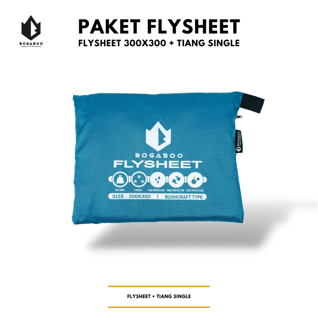 Bisa COD Paket Tiang Flysheet Single + Flysheet 3X3 - Econopack Pole