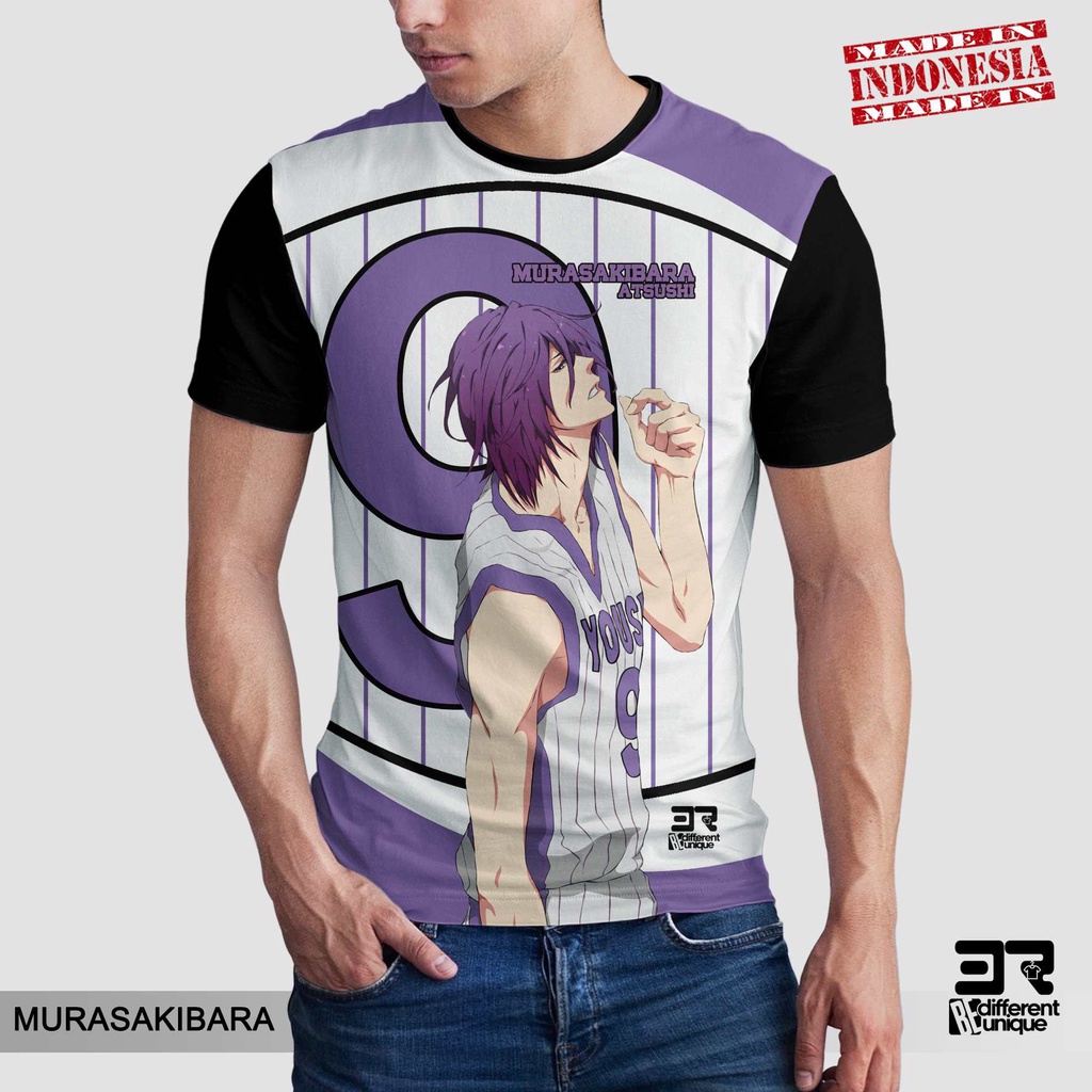 [ COD ] KAOS DISTRO PRINTING GAMBAR ANIME KUROKO NO BASKET MURASAKIBARA - BAJU GAMBAR KUROKO'S BASKE