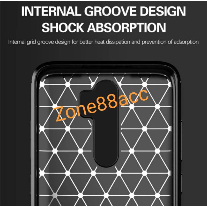 Silicon Case Redmi Note 8 Pro Softcase iPAKY Carbon Casing Cover TPU