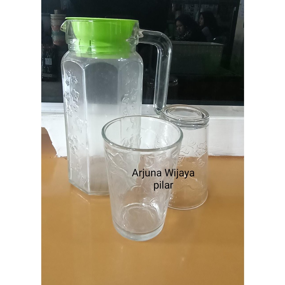 Kimglass, Pitcher Elena set (1 Teko dan 2 gelas) +Bubblewrap