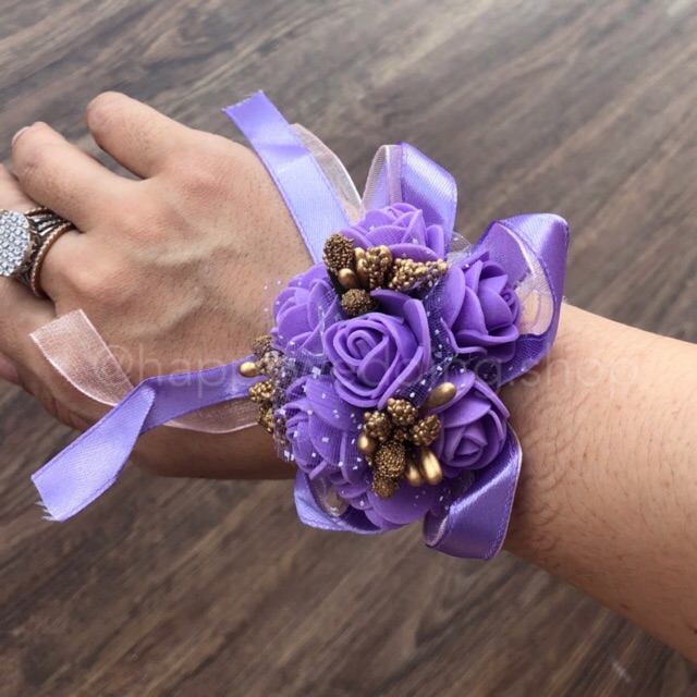 Bunga Corsage - Ungu Bunga kecil / Wedding / Sangjit