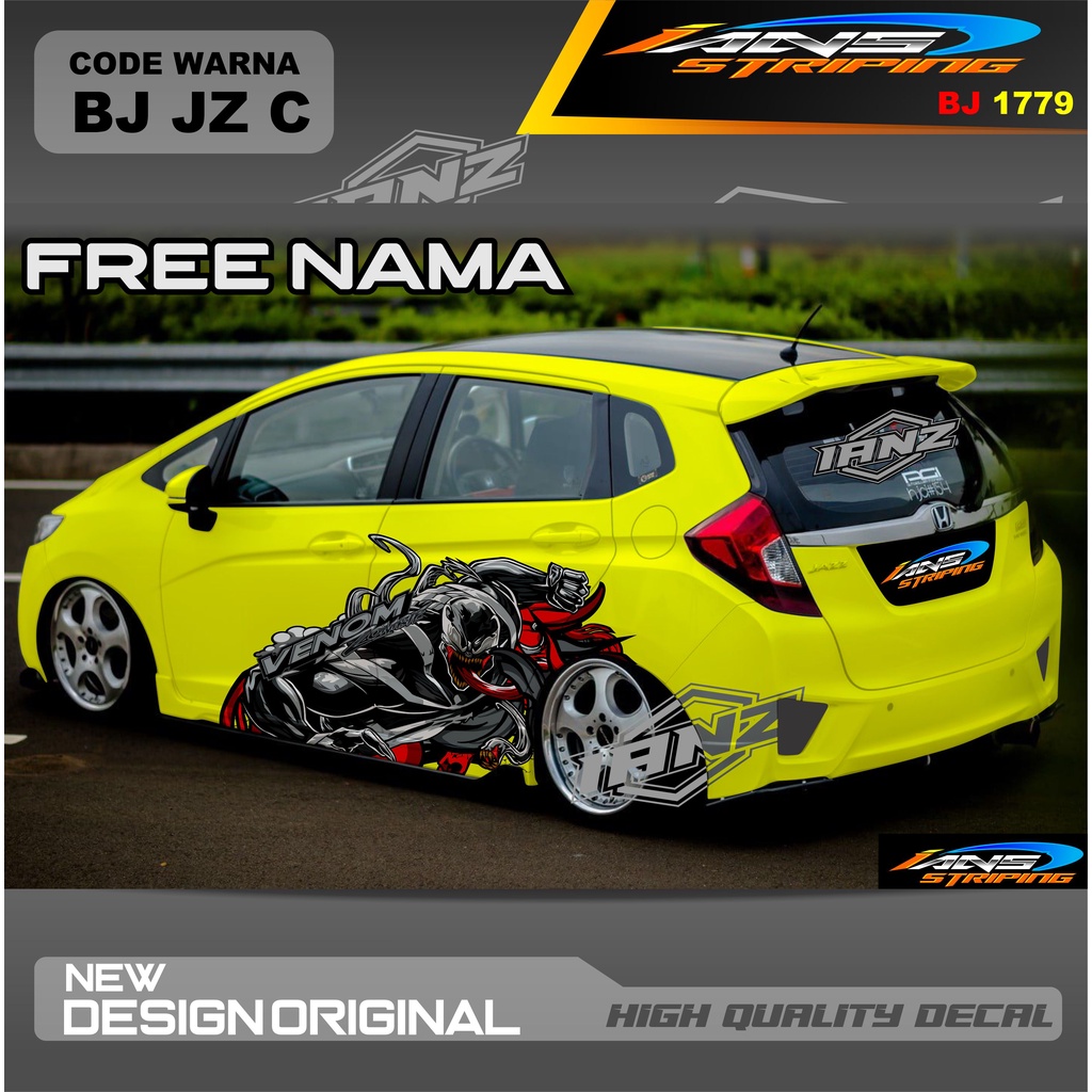 VARIASI STICKER VENOM MOBIL HONDA JAZZ  AYLA AGYA AVANZA SWIFT YARIS / STIKER MOBIL DECAL MOBIL / STIKER VARIASI MOBIL AGYA AYLA JAZZ SITI CITY / DECAL STIKER MOBIL