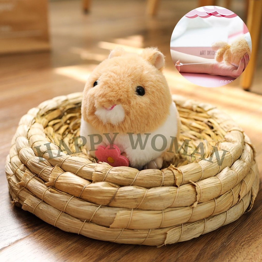 Mainan Anak Boneka Hamster Ekor Goyang Buntut Putar Tali Tarik Cute