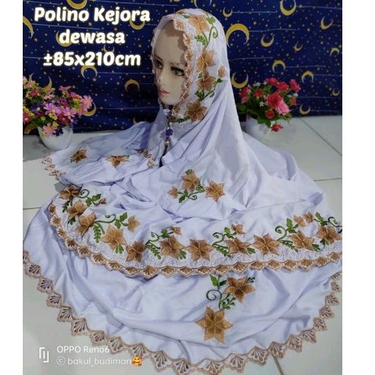MUKENA POLINO KEJORA | MUKENA BORDIR POLINO SILK | MUKENA BORDIR | MUKENA LAJURAN | MUKENA MINANG | 