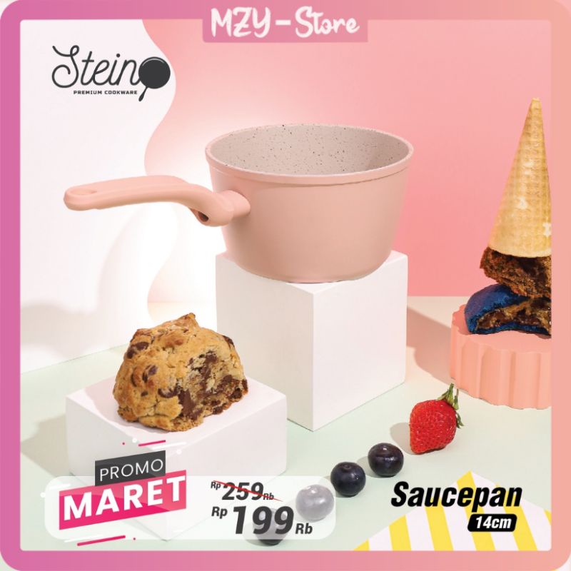 Stein Saucepan (14 Cm /16 Cm) Steincookware Sauce Pan 14 Saucepan 16 cm Violet Blue Pink  Stein Original