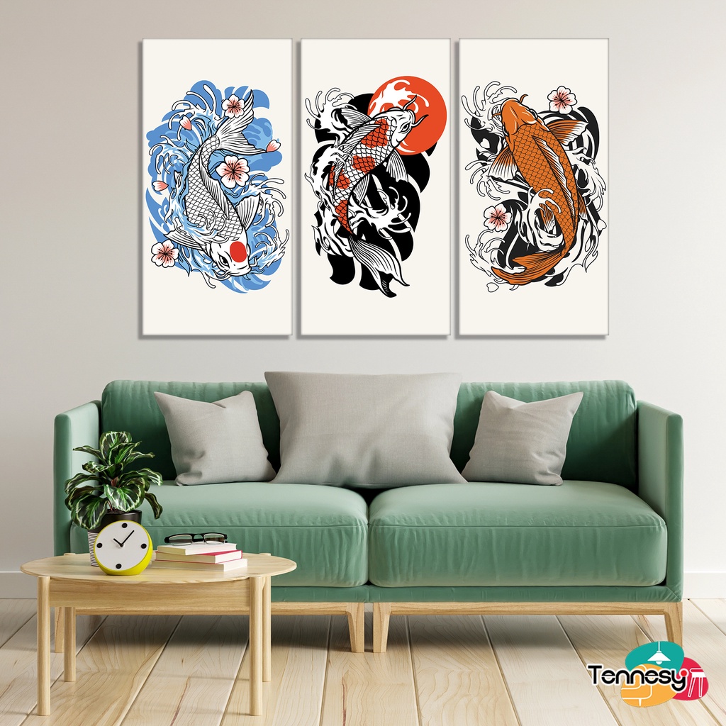 TENNESY HIASAN DINDING WALL DECOR IKAN KOI AESTETIK 15X30 CM PAJANGAN POSTER DEKORASI DINDING KAMAR RUMAH