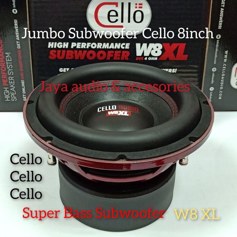 Subwoofer Cello 8inch W8 XL Dual Voice Coil Super Deep Bass
