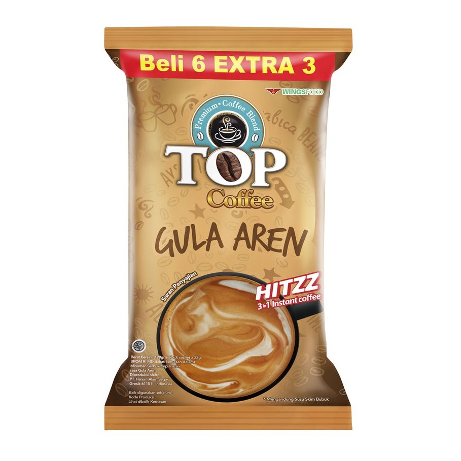 

Top Coffee Gula Aren 198g/Isi (6+3) Sachet x 22g