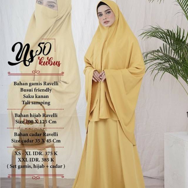 Gamis Syar'i - Gamis + Jilbab Cadar - Gamis Muslim Nibras Original