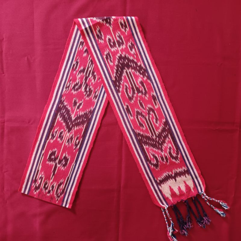 Syal Etnik Dayak Kalimantan-Dayak merah merah