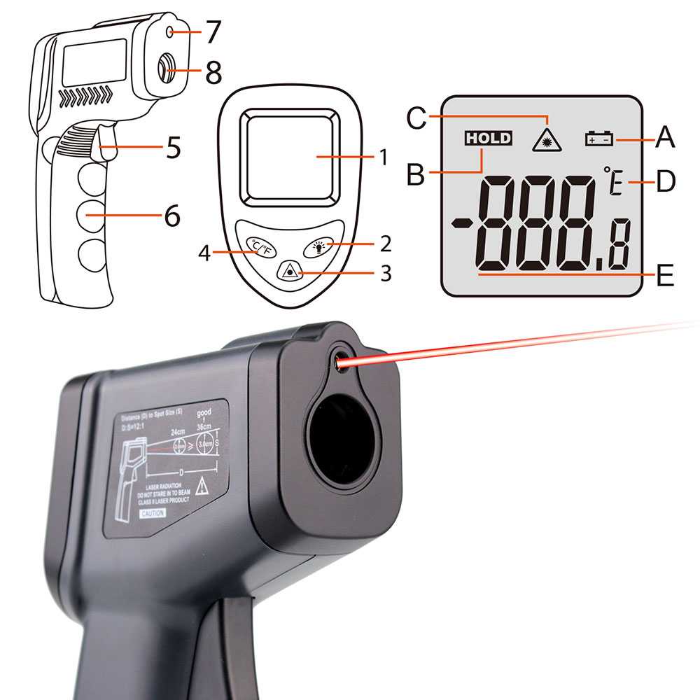 Thermometer Infrared Digital Handheld Non Contact Termometer Pengukur Suhu Benda Ruang Metode Laser Portable Berkualitas