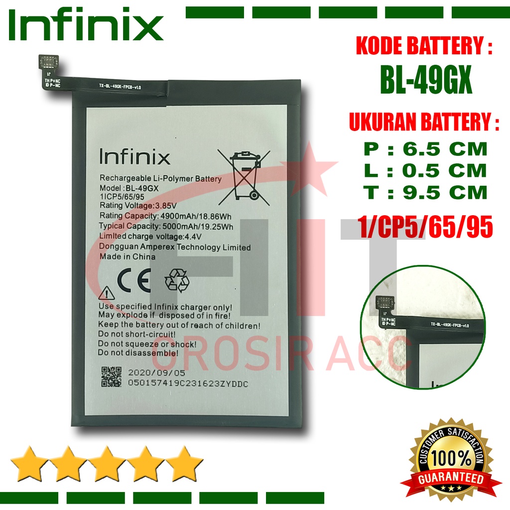 Baterai Infinix Note 7 / X690, Note 7 Lite / X656 / Smart 5 - BL-49GX