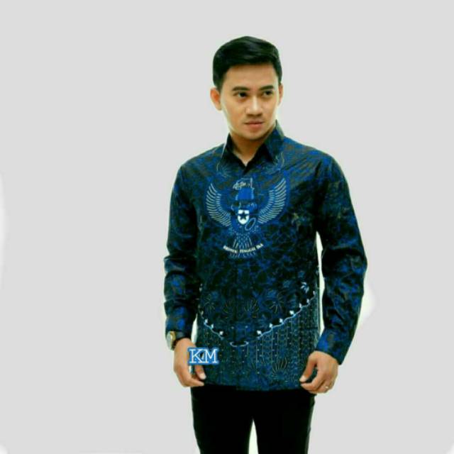 PROMO KEMEJA BATIK GARUDA WARNA BIRU JUMBO