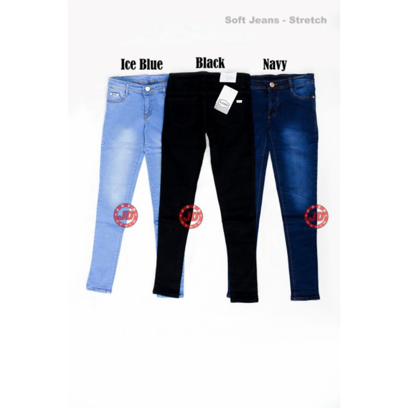 Celana Jumbo Skinny Soft Jeans Cewek Wanita Big Size 27-38