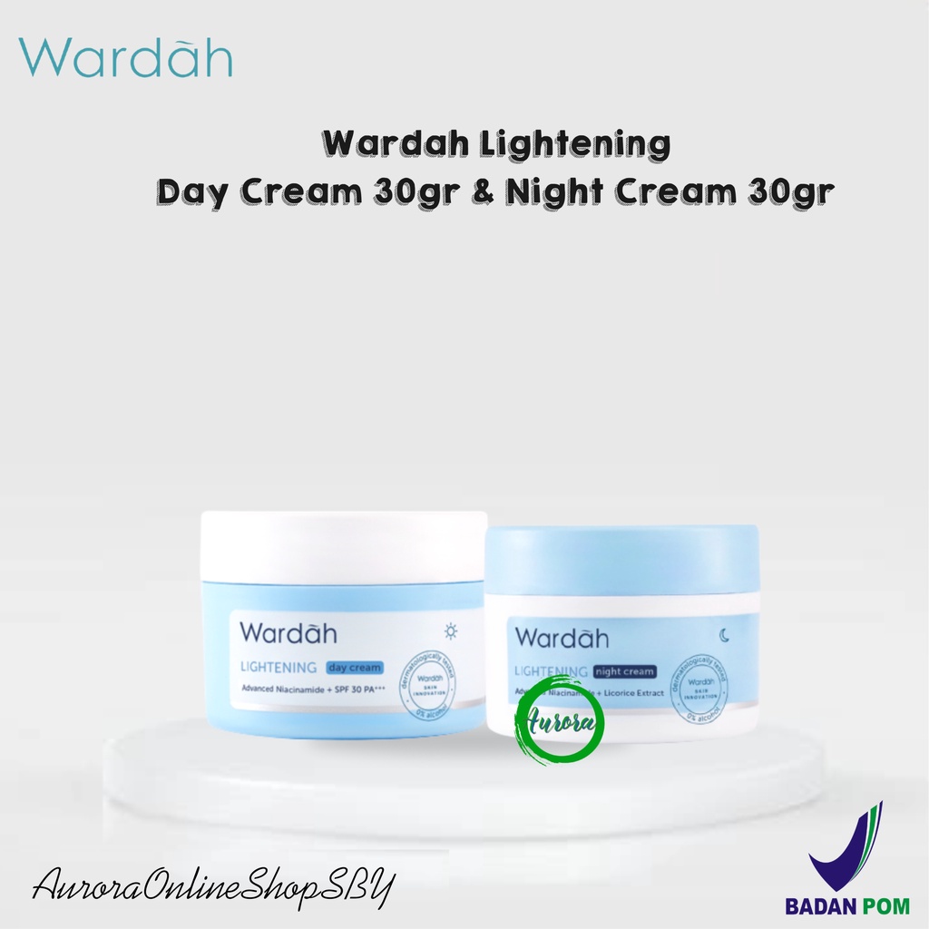 Paket Wardah Lightening (Krim Siang 30gr & Krim Malam 30gr) - 2pcs
