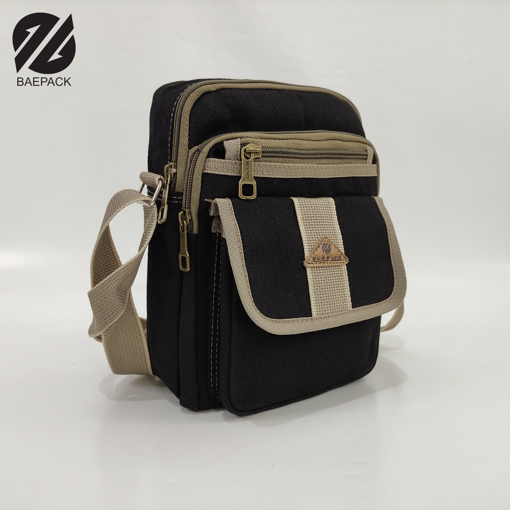 Tas Selempang Cowok Alfie Hitam Original Baepack / Tas Bahu Pria Wanita / Tas Selempang Produsen Bandung / COD