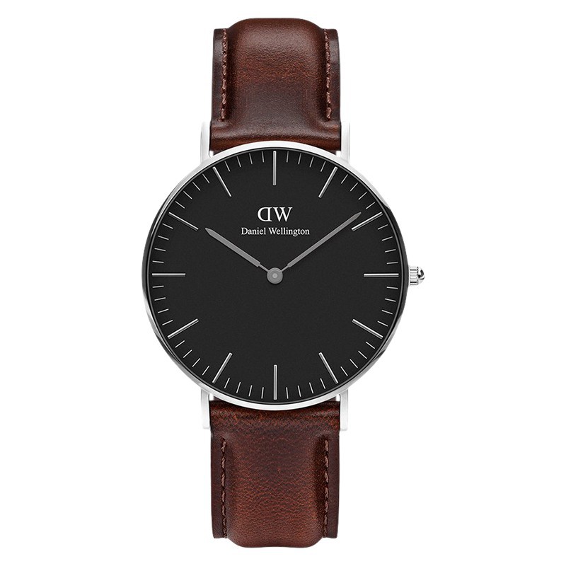 Daniel Wellington DW00100143 Classic Bristol Black Dial Brown Leather Strap