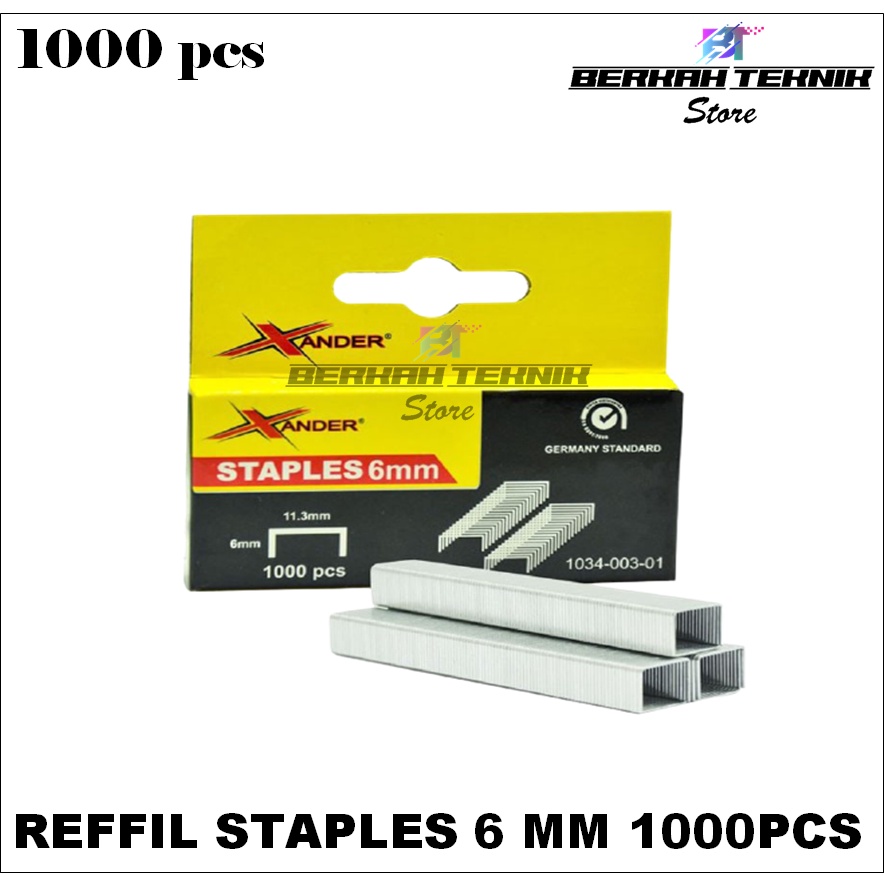 

Isi Staples 6 Mm Reffil Staples Isi Stapler U Refill Stapler Gun 1 pak isi 1000pcs