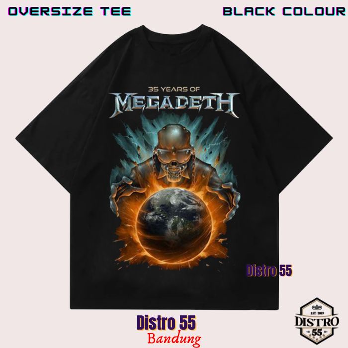 KAOS BAND MEGADETH "35 YEARS" VINTAGE TSHIRT (OVERSIZED TEE) / TSHIRT BAND MEGADETH KAOS OVERSIZE