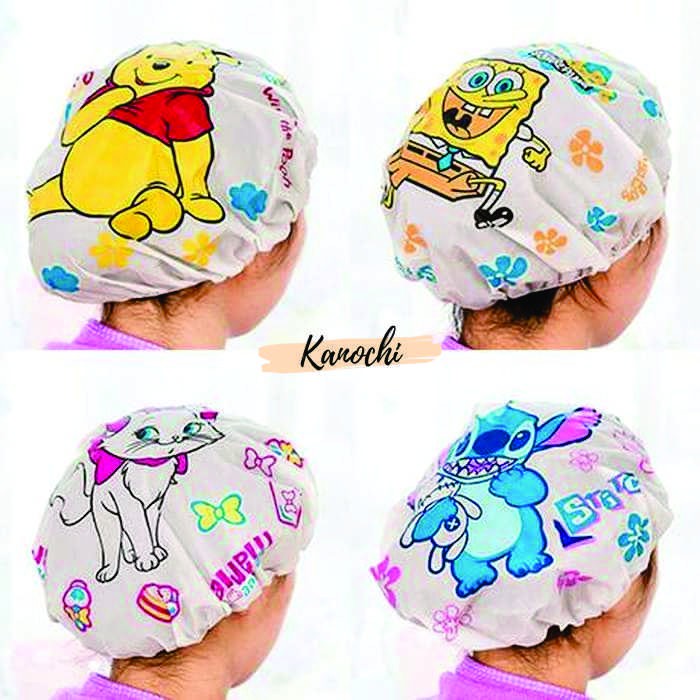 Shower Cap Karakter Kartun Topi Mandi Lucu WaterProof