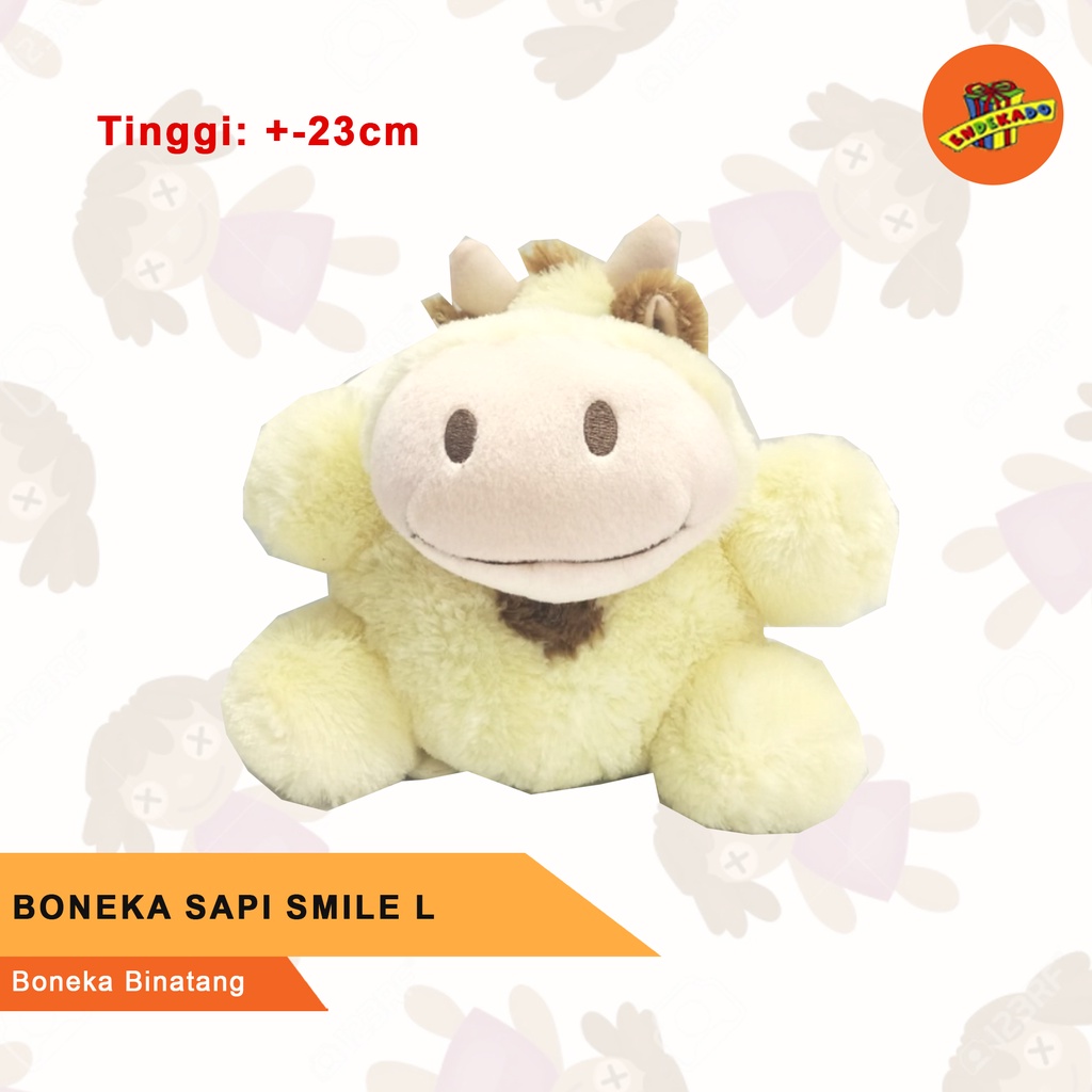 BONEKA SAPI SMILE L - Boneka Binatang