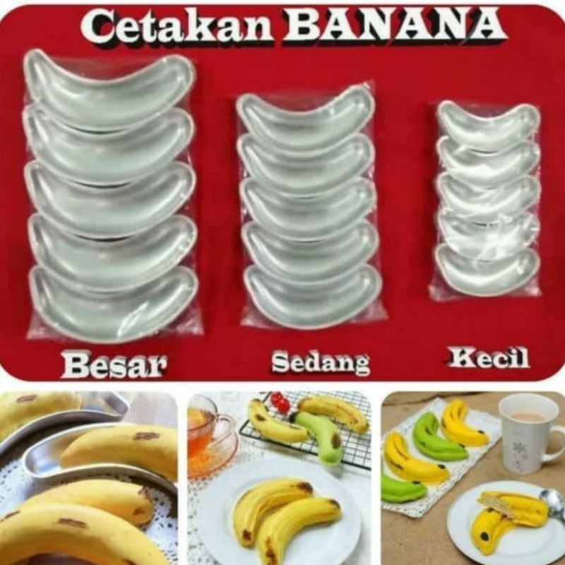 

Cetakan Banana / Cetakan Kue Pisang Ukuran 9x3 Isi 10 Pcs