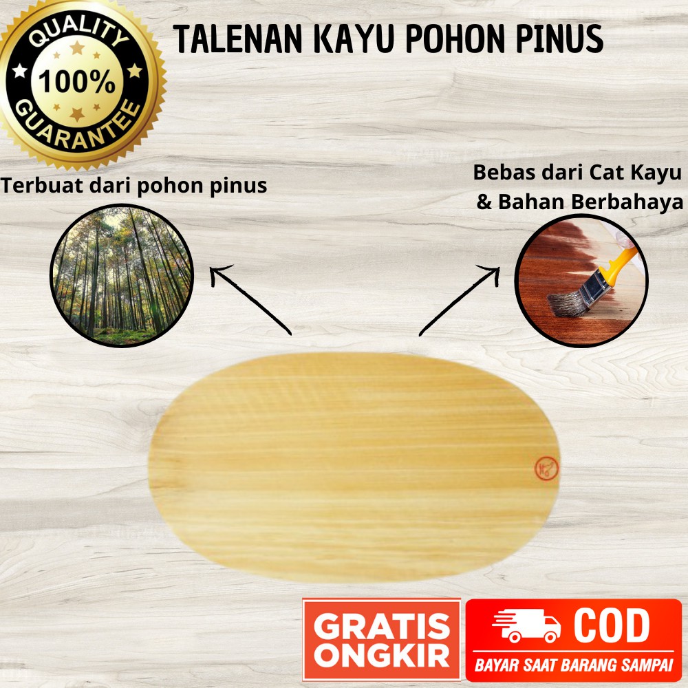 Talenan Telenan Tatakan Alas Kayu bulat Besar tebal Multifungsi Peralatan masak Dapur Murah