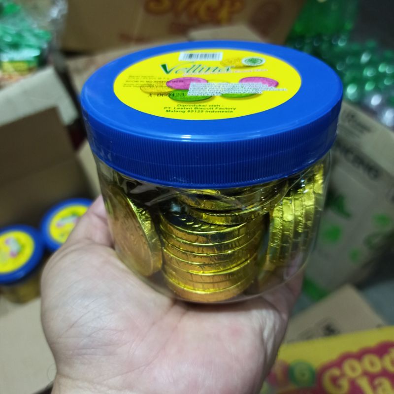 

Cokelat Chocolate Vellina Toples Bentuk Coin 6 Gram
