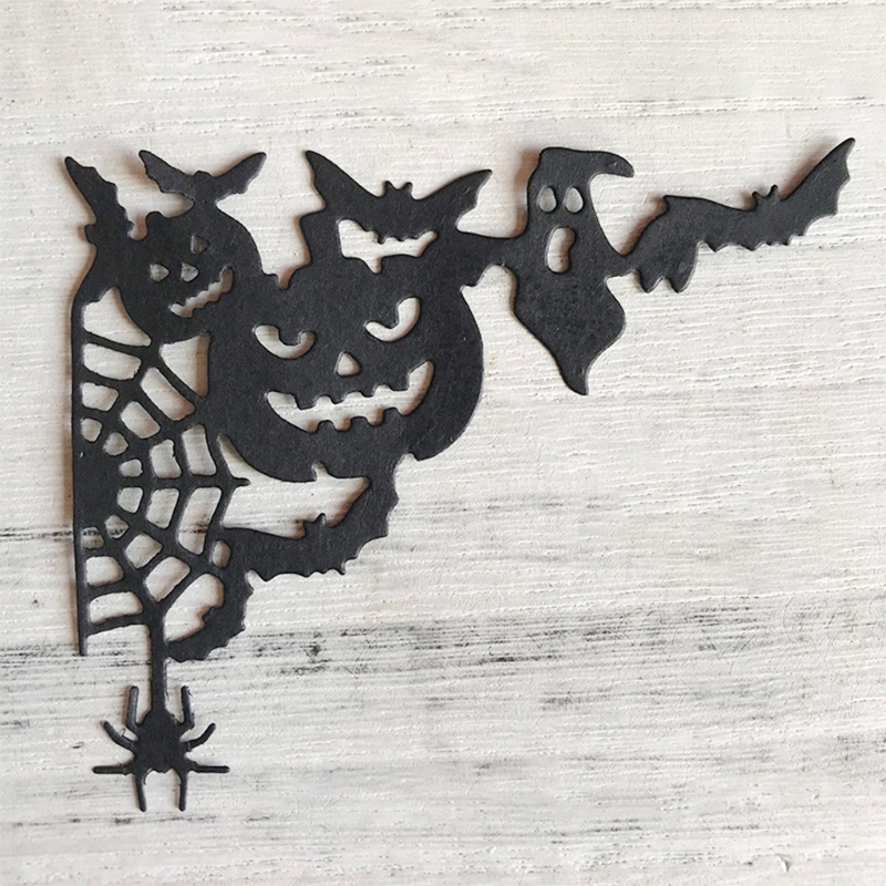 Cetakan Stensil Cutting Dies Motif Halloween Bahan Metal Untuk Scrapbook / Craft DIY