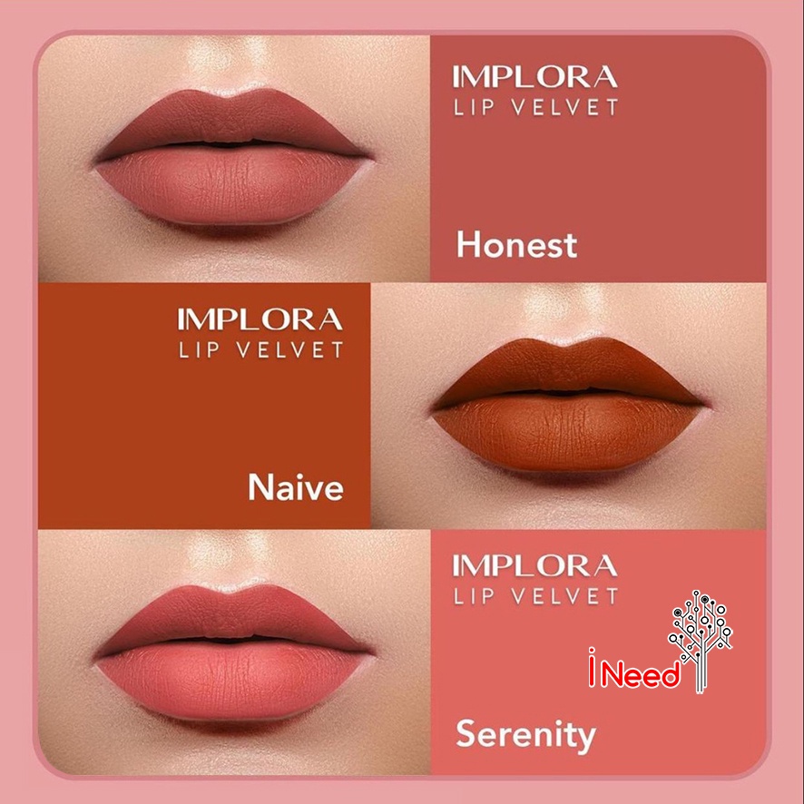 (INEED) IMPLORA Lip Velvet 4,6 gram | Lip Cream Matte | Lipstik | Lipvelvet BPOM