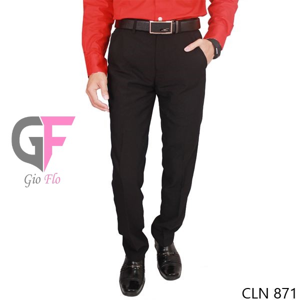 GIOFLO Men Suit Pants Katun Panjang Slim Dark Brown / CLN 871