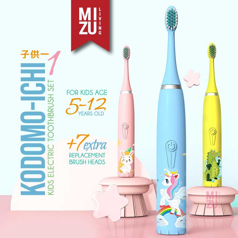 MIZU KODOMO-ICHI Kids Electric Toothbrush Sonic Vibration Sikat Gigi Anak Elektrik USB RECHARGEABLE