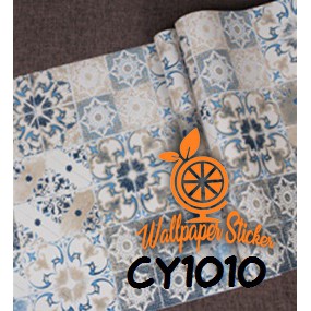 Wallpaper Dinding 3D - Stiker Dinding Aesthetic Wallstiker Motif Bunga Shabby Ukuran 45cmx10meter-CY1010