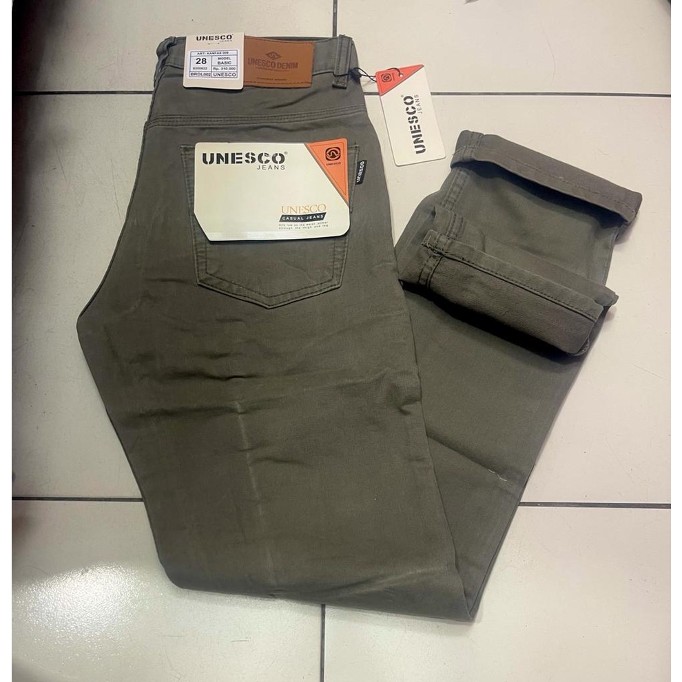 PROMO celana kanvas hijau army panjang pria unesco standart reguler original denim best quality / ce