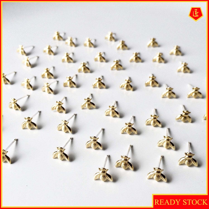 [Ready Stock]New Cute Little Bee Ear Studs 18K Gold