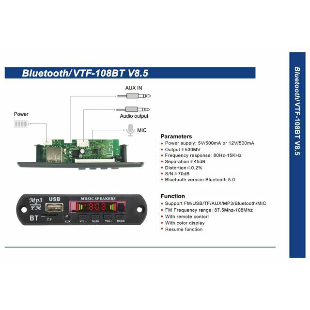 Kit Modul MP3 Bluetooth USB Radio FM