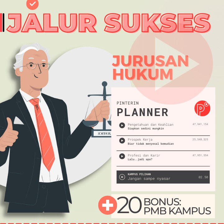 

Daily Planner Kuliah Jurusan Hukum | Jalur Test SNMPTN-SBMPTN-UTBK Weekly Binder Loose leaf B5