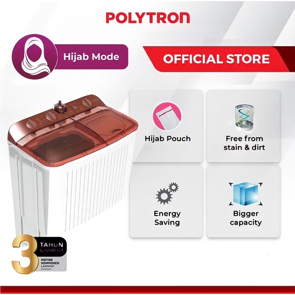 Polytron Mesin Cuci 2 Tabung Primadona Samba 9,5 Kg PWM 9572