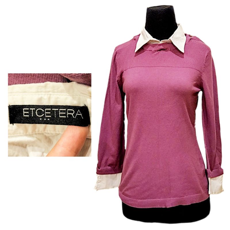 ET CETERA BAJU ATASAN KEMEJA UNGU MAGENTA